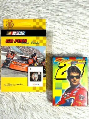 Set of 2 NASCAR Jeff Gordon GO FISH Game Cards + Jeff Gordon #24 Playing Cards